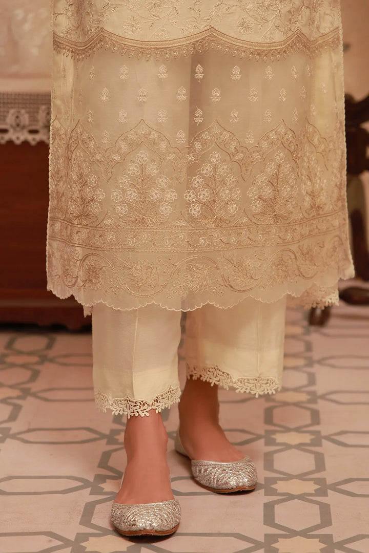 Sahar Unstitched Embroidered Raw Silk Sunlit Serai 3 Piece Suit SS1-26-FE-07 - Summer Collection