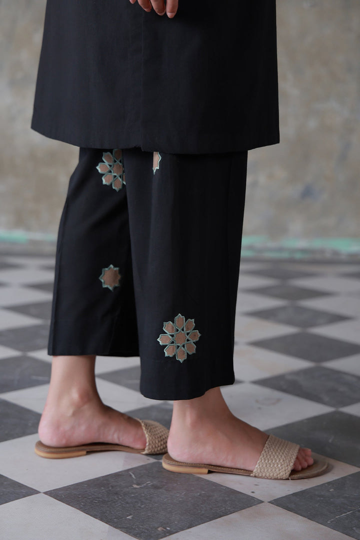 Neutral Edit by Sahar RTW Embroidered Cambric 2 Piece Suit Noir eclat Casual Collection