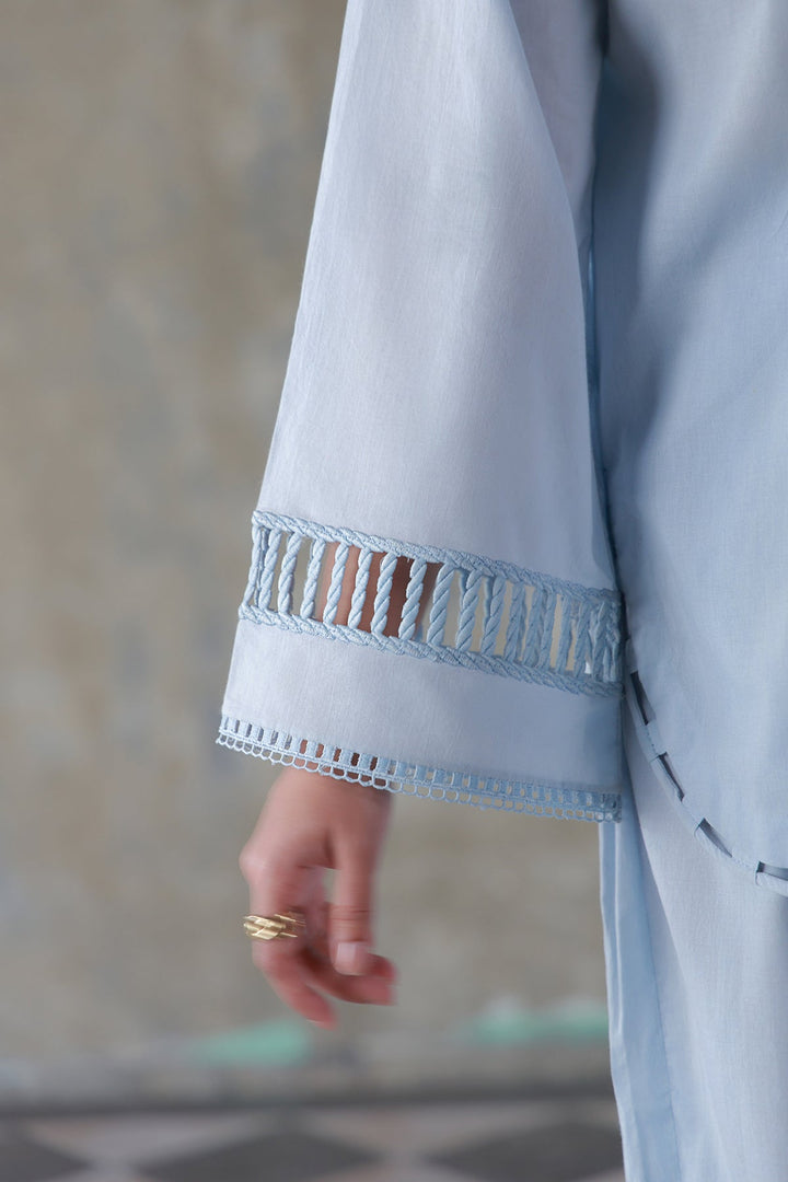Neutral Edit by Sahar RTW Embroidered Cambric 2 Piece Suit Frozen Mint Casual Collection