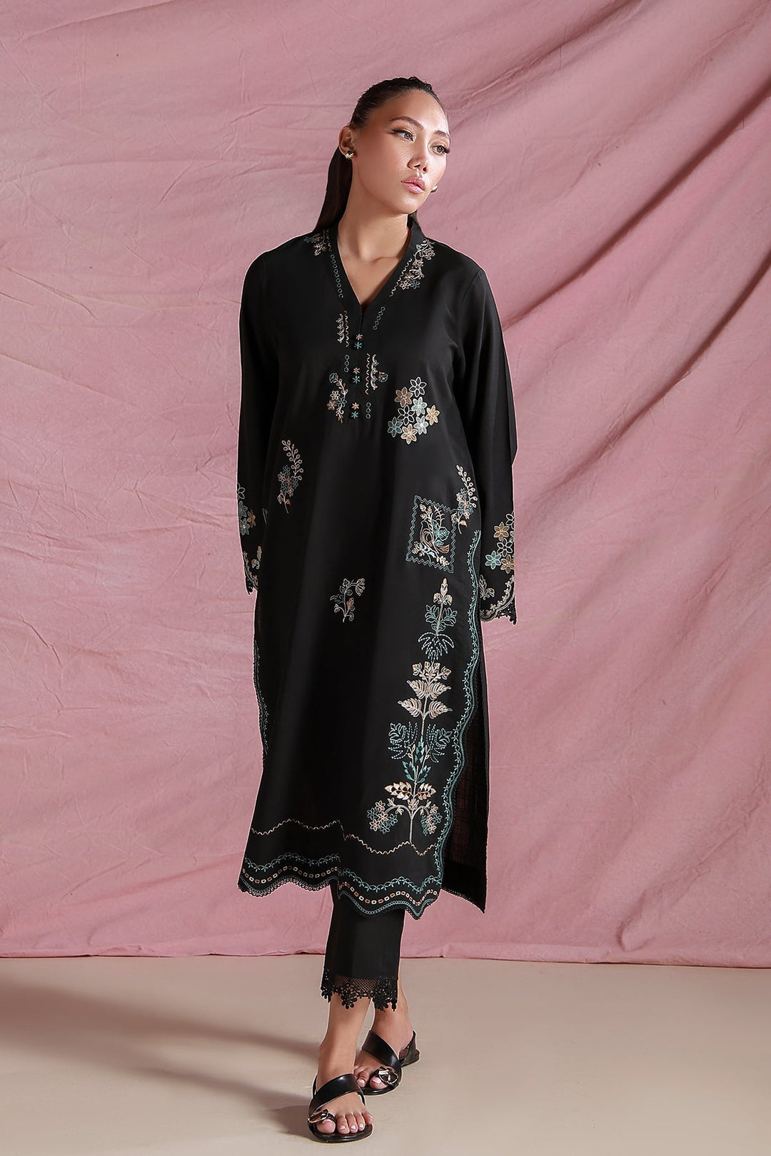 Sahar Women Pret Essentials Embroidered Cross Hatch Lawn Midnight Afsana Co-Ord Sets - Summer Collection