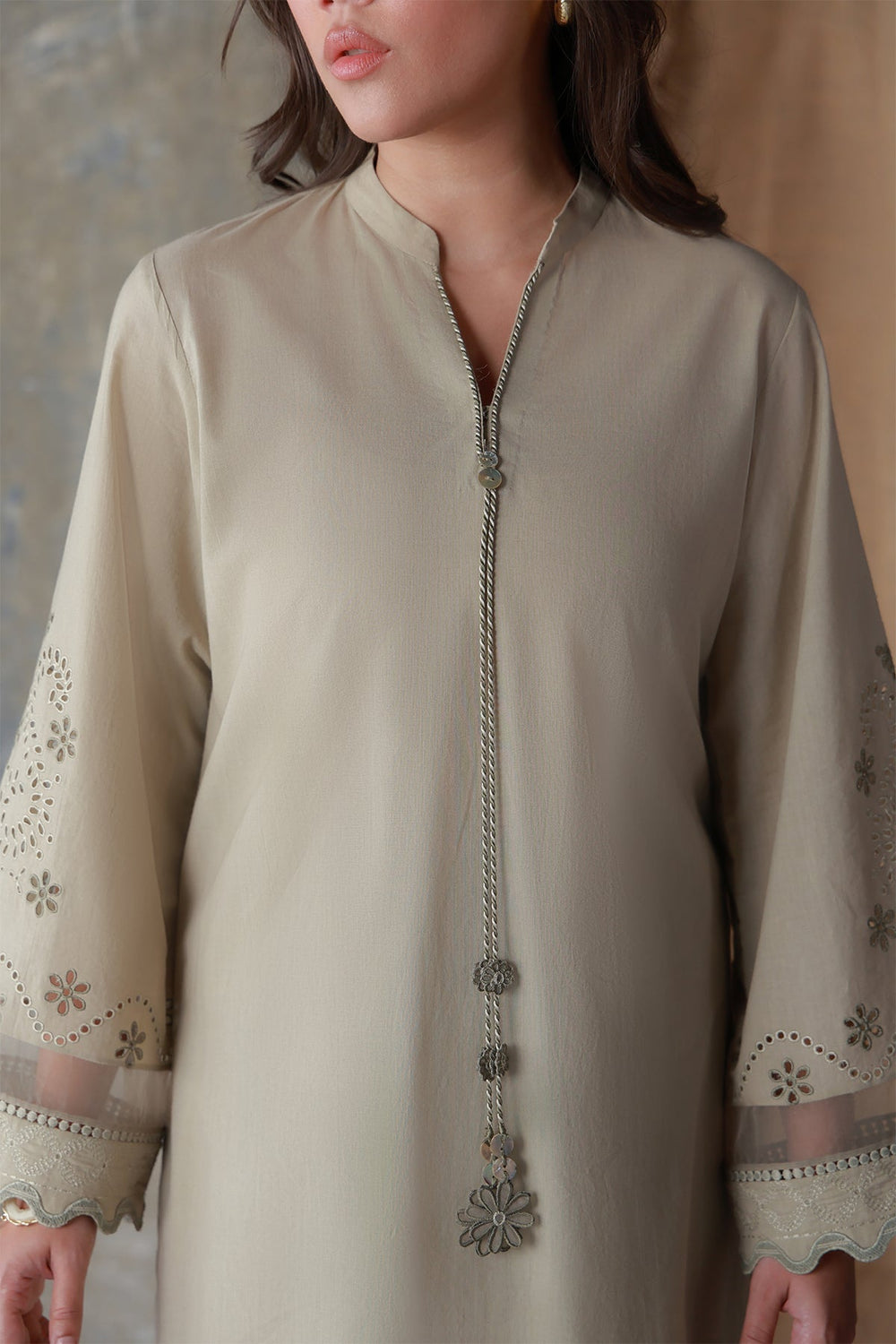 Neutral Edit by Sahar RTW Embroidered Cambric 2 Piece Suit Desert Muse Casual Collection