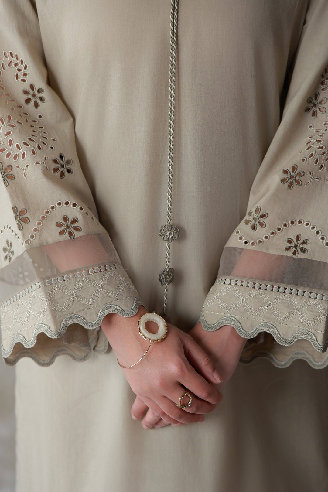 Neutral Edit by Sahar RTW Embroidered Cambric 2 Piece Suit Desert Muse Casual Collection