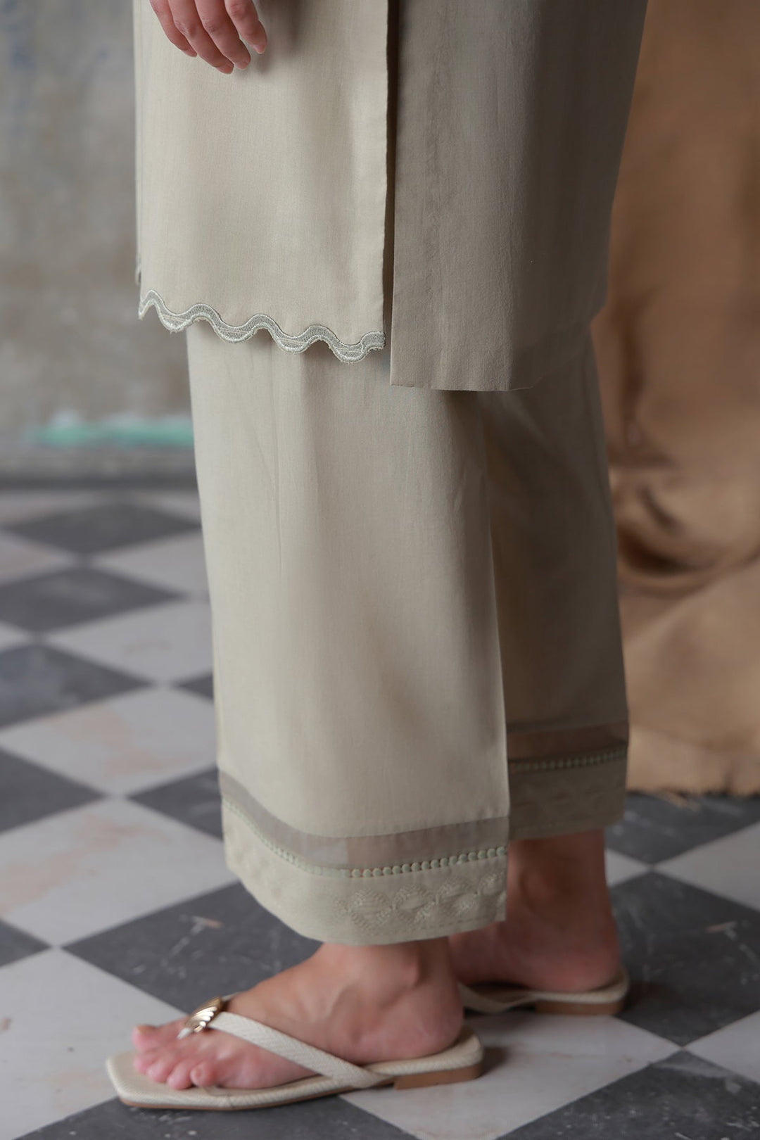 Neutral Edit by Sahar RTW Embroidered Cambric 2 Piece Suit Desert Muse Casual Collection