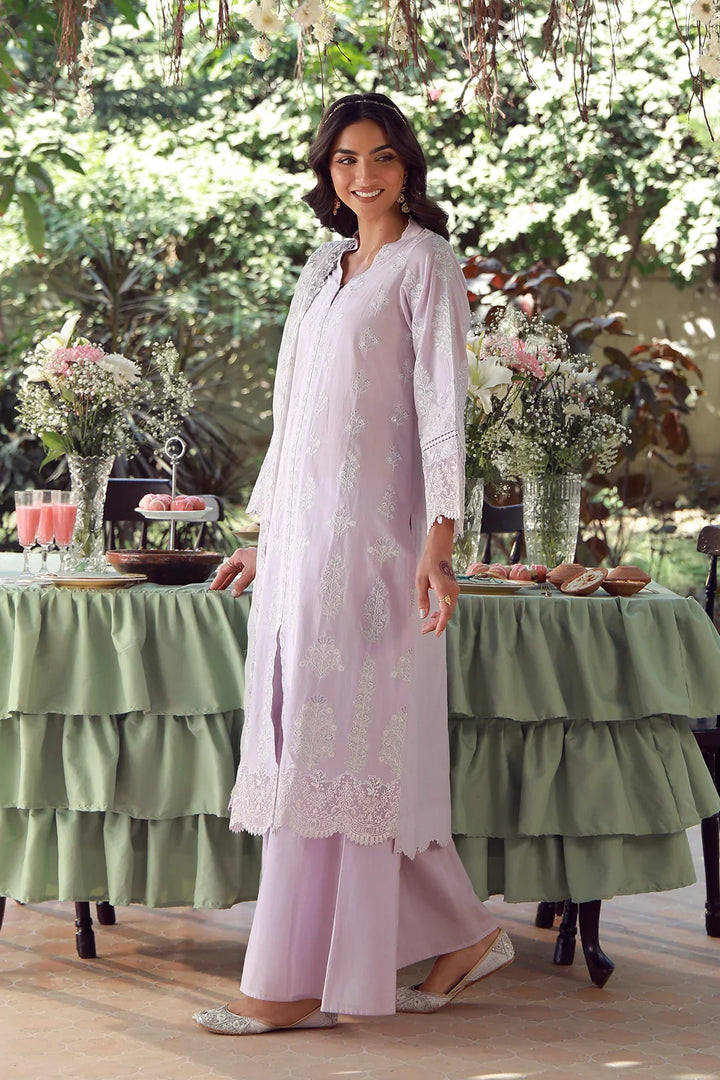 Sahar Unstitched Chikankari Lawn Lilac Twilight 3 Piece Suit CK-26-V2-08 - Summer Collection