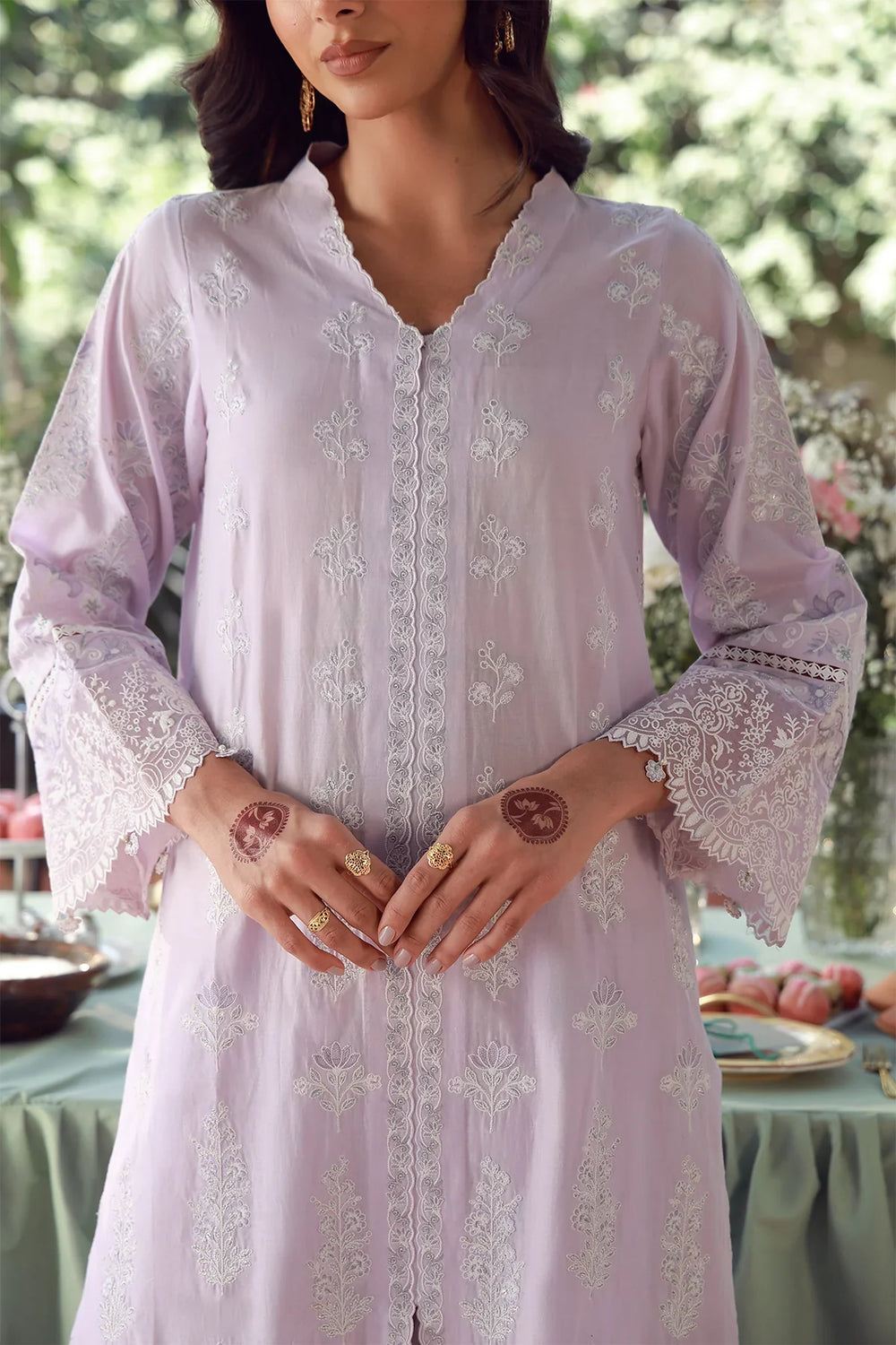 Sahar Unstitched Chikankari Lawn Lilac Twilight 3 Piece Suit CK-26-V2-08 - Summer Collection