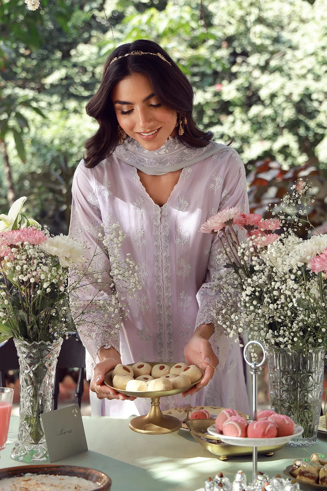 Sahar Unstitched Chikankari Lawn Lilac Twilight 3 Piece Suit CK-26-V2-08 - Summer Collection