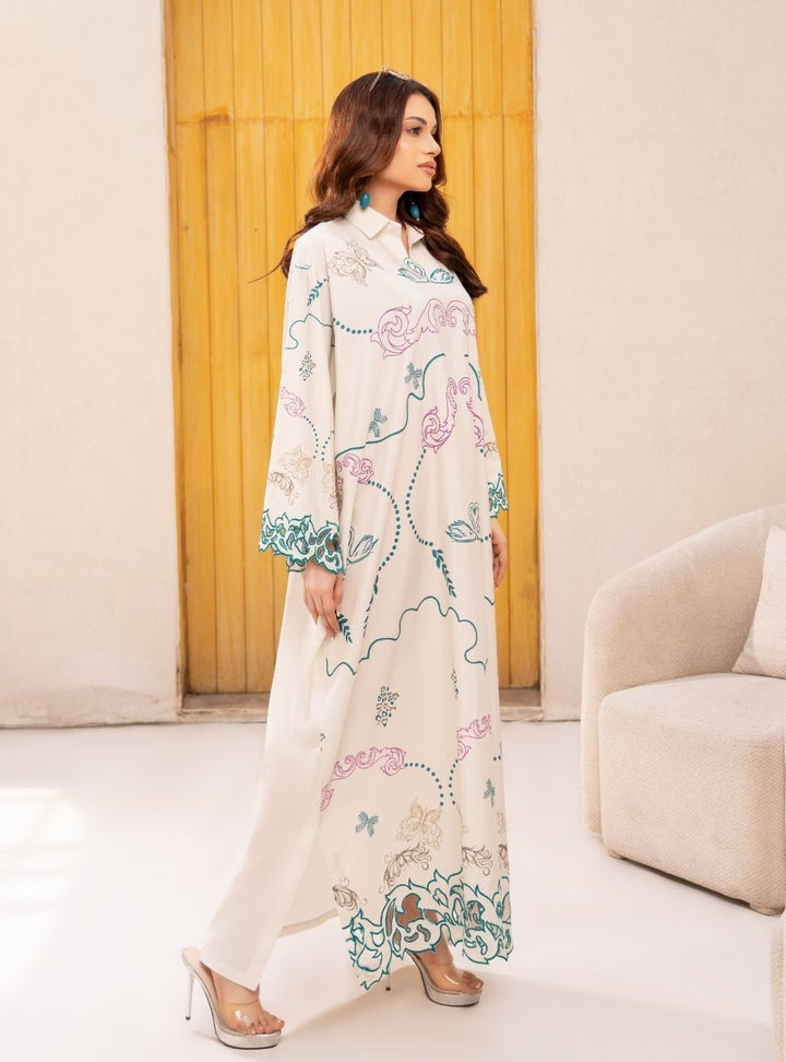 Irtiqa by Anayra Amal RTW Printed Raw Silk 1 Piece Suit Mushq Festive Collection