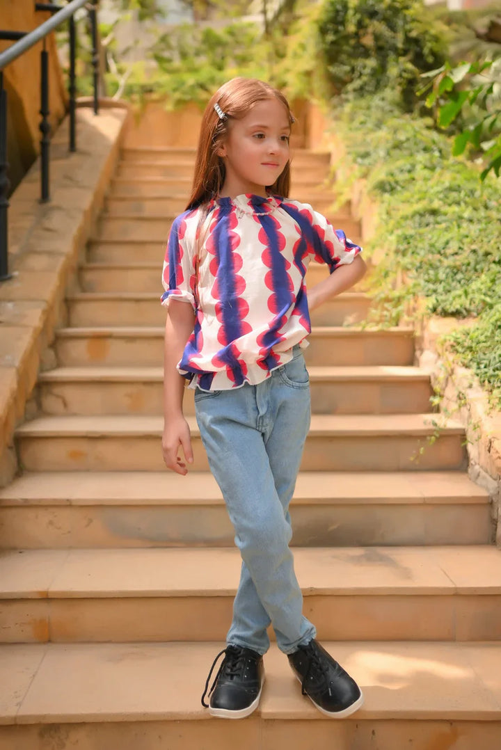 Dhaga Kids Pret Solids Jersy 1 Piece Purple Elasticated Sleeve Shirt DHKIDSDP - Summer Collection