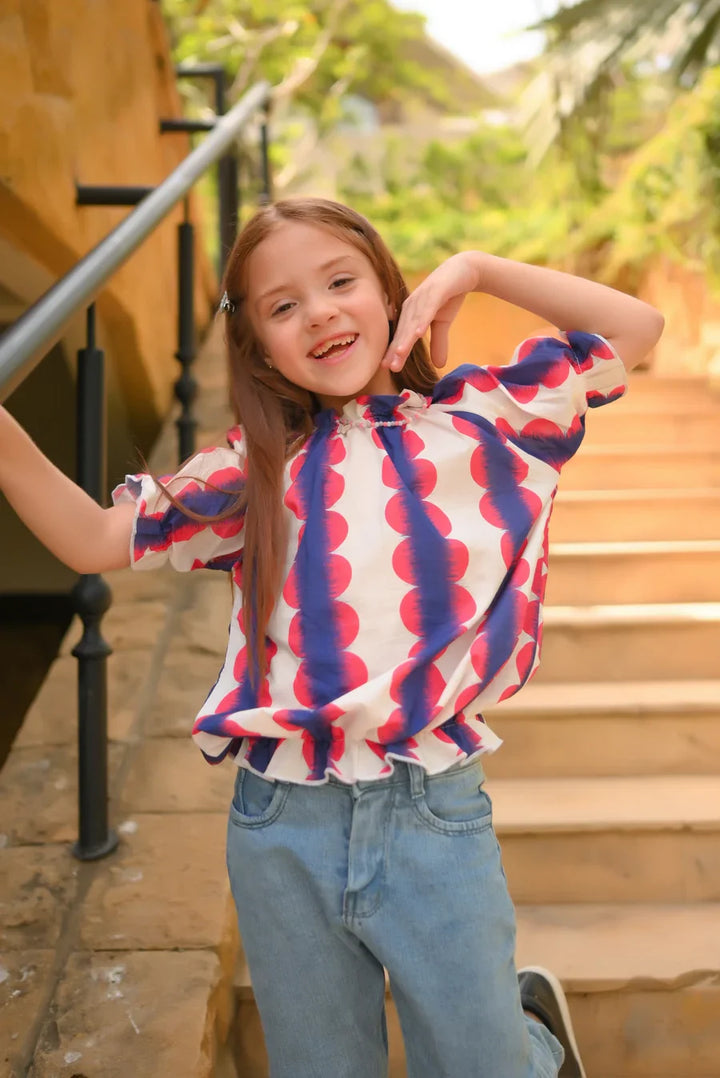 Dhaga Kids Pret Solids Jersy 1 Piece Purple Elasticated Sleeve Shirt DHKIDSDP - Summer Collection