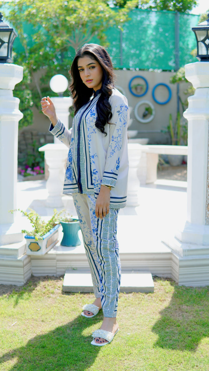 Dhaga Women Pret Printed 2 Piece Soft Crepe Cyan DHLR22 - Summer Collection