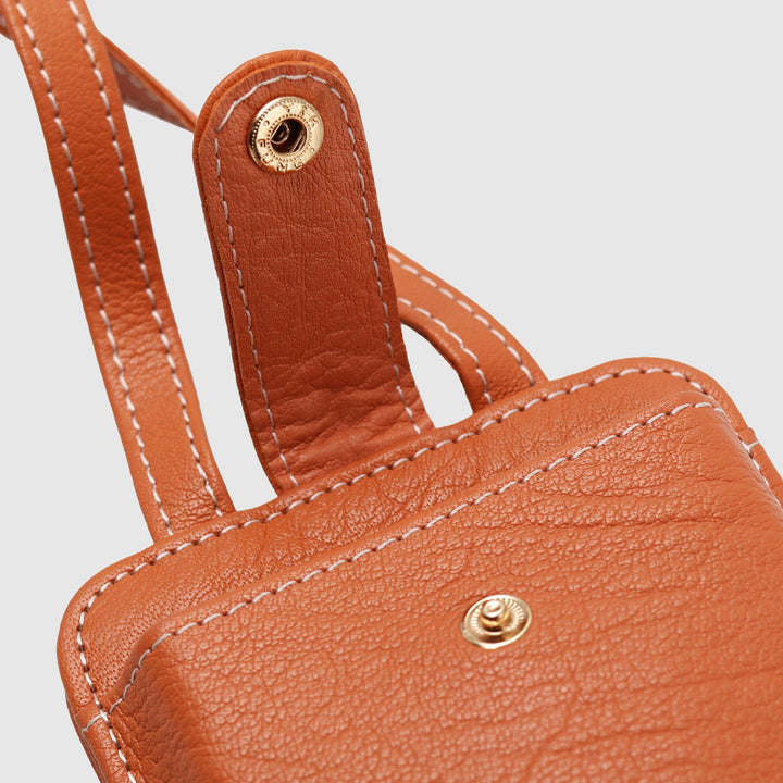 Lafanzo Unisex Leather Femora Crossbody Phone Pouch Orange - Accessories Collection