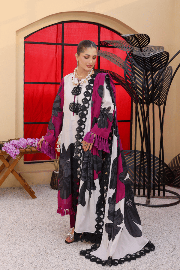 Summer Muse by Huma Gul Unstitched Printed Lawn 3 Piece Suit LILY HG-802 - Casual Collection