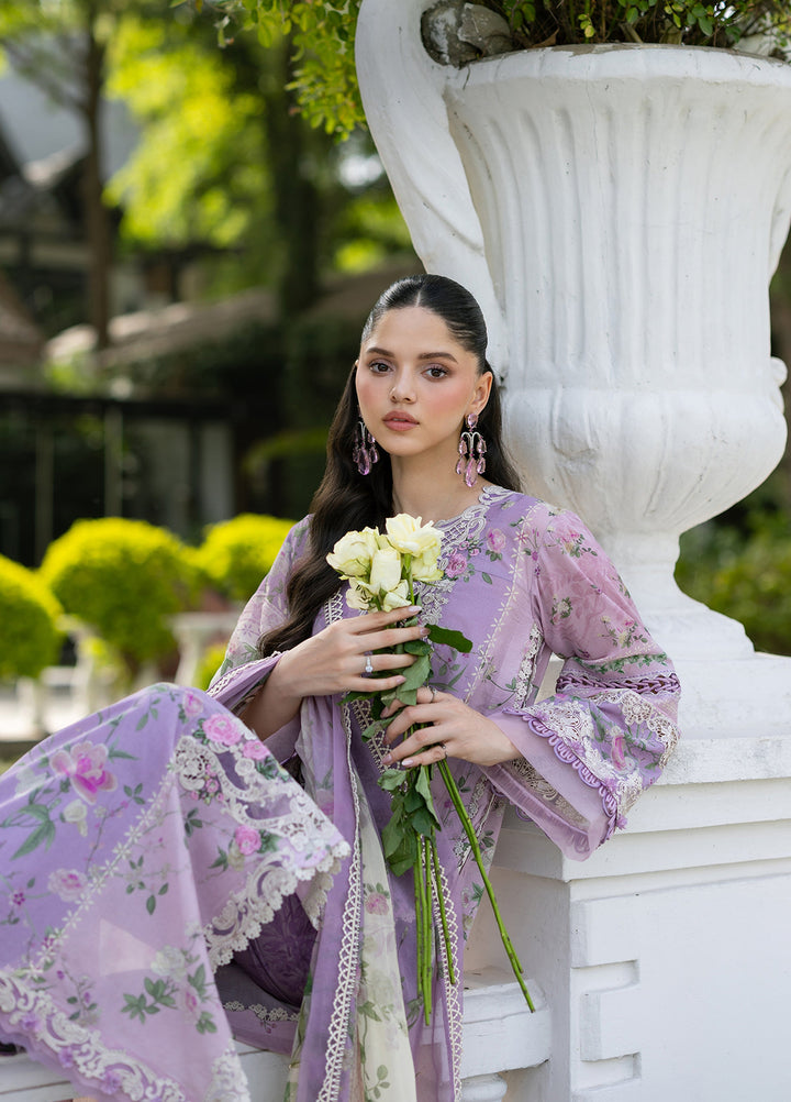Signature by Elaf Unstitched Embroidered Lawn 3 Piece Suit EL26USLE Bianca ESG-1B - Eid Collection
