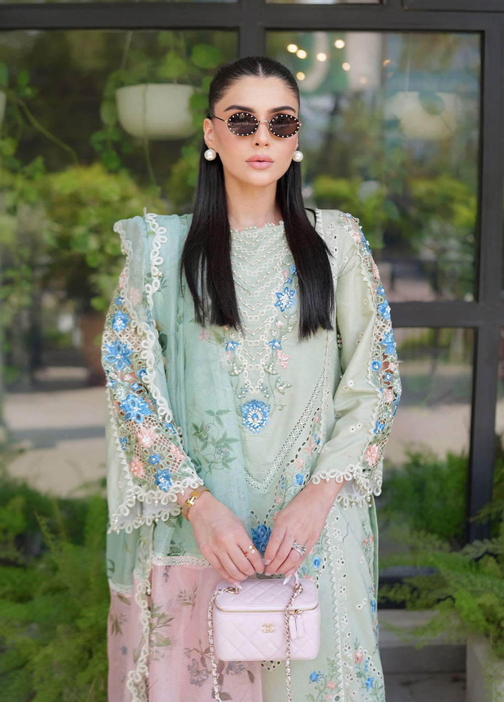 Tales of Petals by Sardinia Unstitched Embroidered Luxury Lawn 3 Pcs Suit SRD26UTP D-2 Summer Sage - Festive