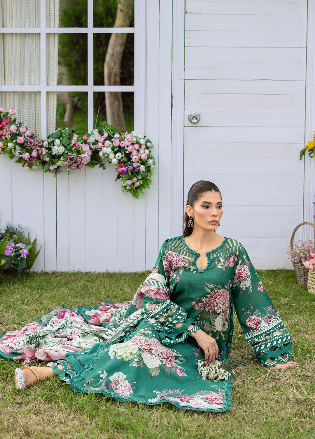 Bridgerton by Elaf Unstitched Printed Lawn 3 Piece Suit EL26ULB EPB-8B - Summer Collection
