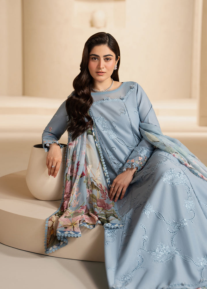 E-Craft by Elaf Unstitched Embroidered Lawn 3 Piece Suit EHC-5B Pacific - Casual Collection