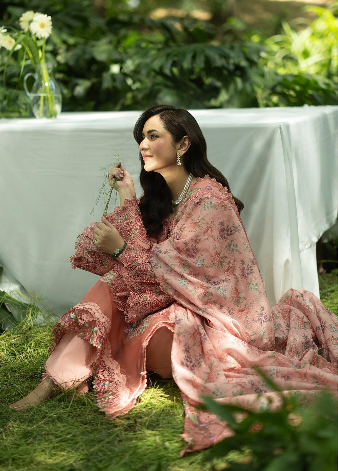 Elaf Premium Unstitched Embroidered Lawn 3 Piece Suit EL26ULF Endless Love ELQ-5A - Festive Collection