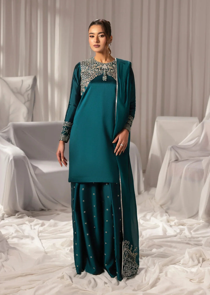 Celeste by Jamni RTW Embroidered Sheesha Silk 3 Piece Suit JUNIPER Festive Collection