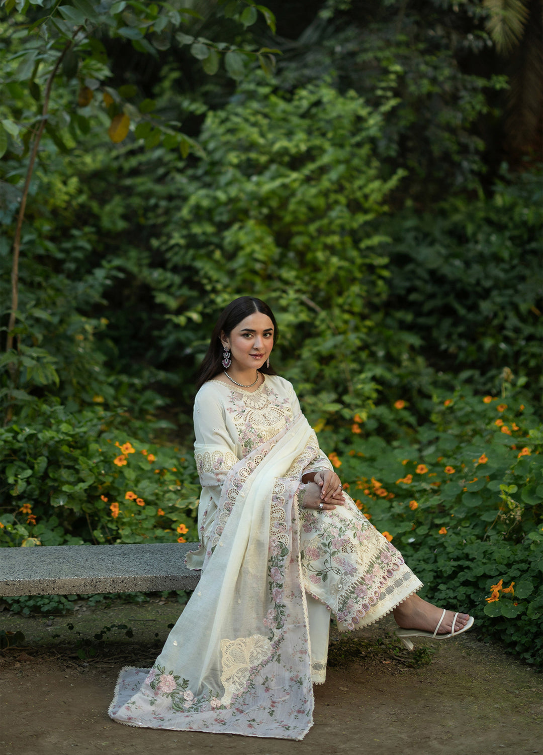 Elaf Premium Unstitched Embroidered Lawn 3 Piece Suit EL26ULF Sweet Talk ELQ-7B - Festive Collection
