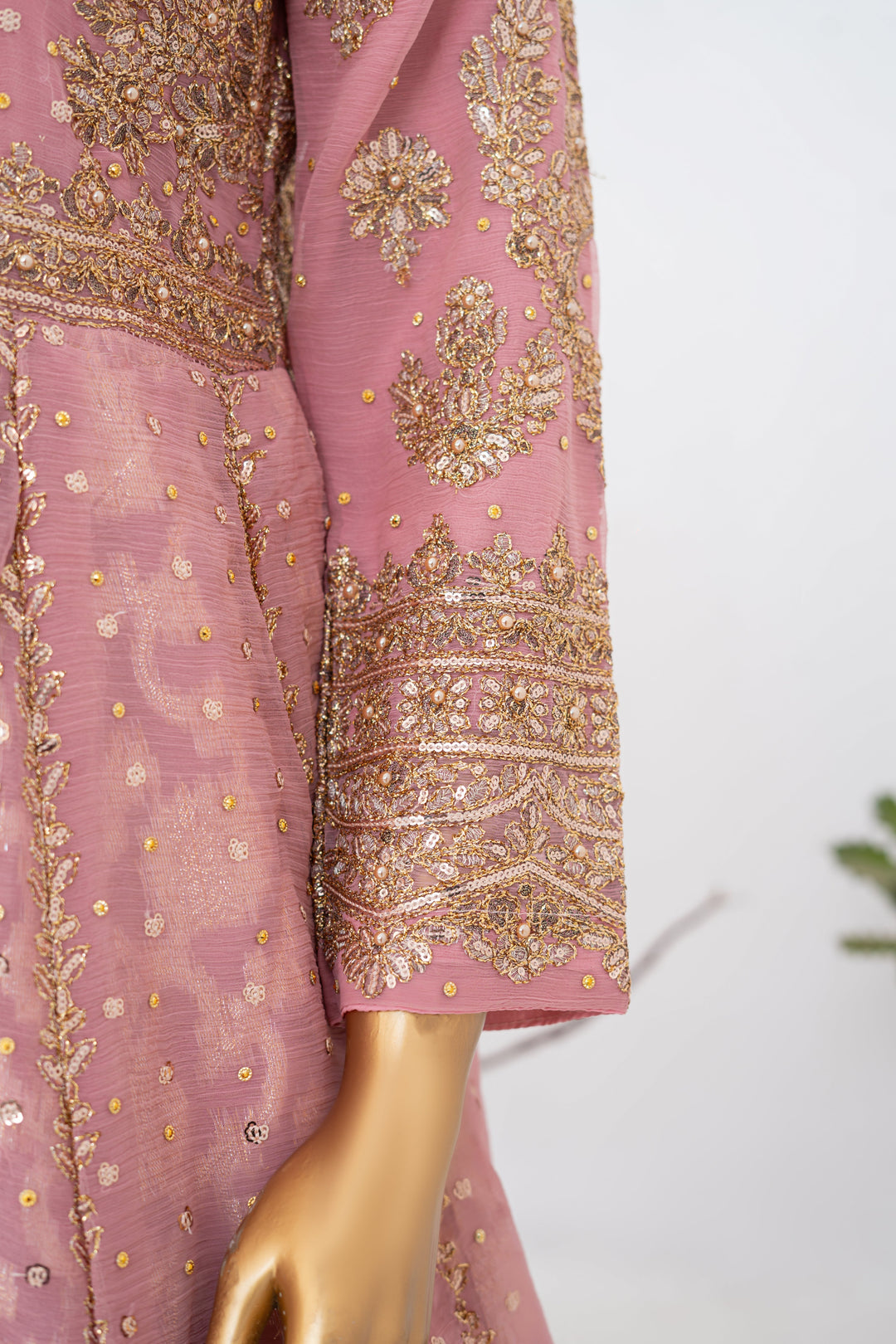 Andaaz by Saira Sultana Women RTW Embroidered Chiffon 4 Piece Suit Muneeha Tea Pink - Wedding Collection