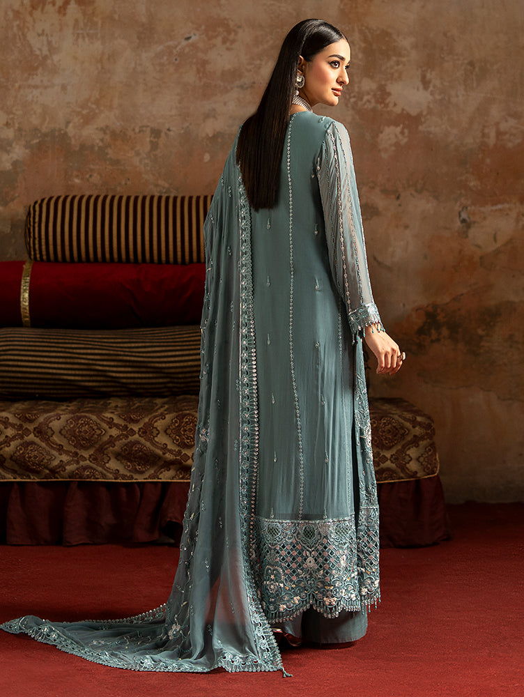 Zebtan Women Unstitched Embroidered Chiffon 3 Piece Suit ZQ-07 Festive Collection