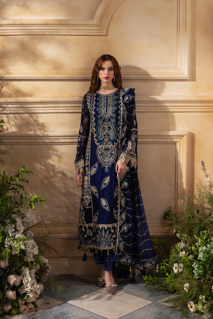 Zebtan Women Unstitched Embroidered Chiffon 3 Piece Suit ZC-06 Festive Collection
