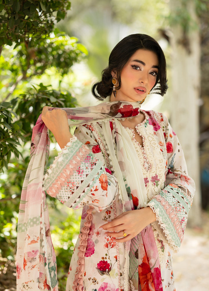 Signature by Elaf Unstitched Embroidered Lawn 3 Piece Suit EL26USLE Claire ESG-4A - Eid Collection