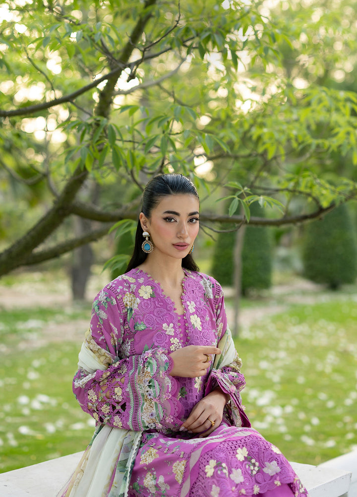 Signature by Elaf Unstitched Embroidered Lawn 3 Piece Suit EL26USLE Kiara ESG-7B - Eid Collection