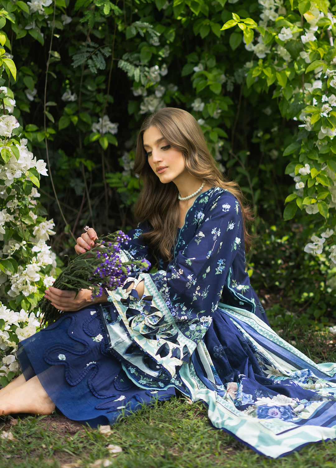Bridgerton by Elaf Unstitched Printed Lawn 3 Piece Suit EL26ULB EPB-6B - Summer Collection