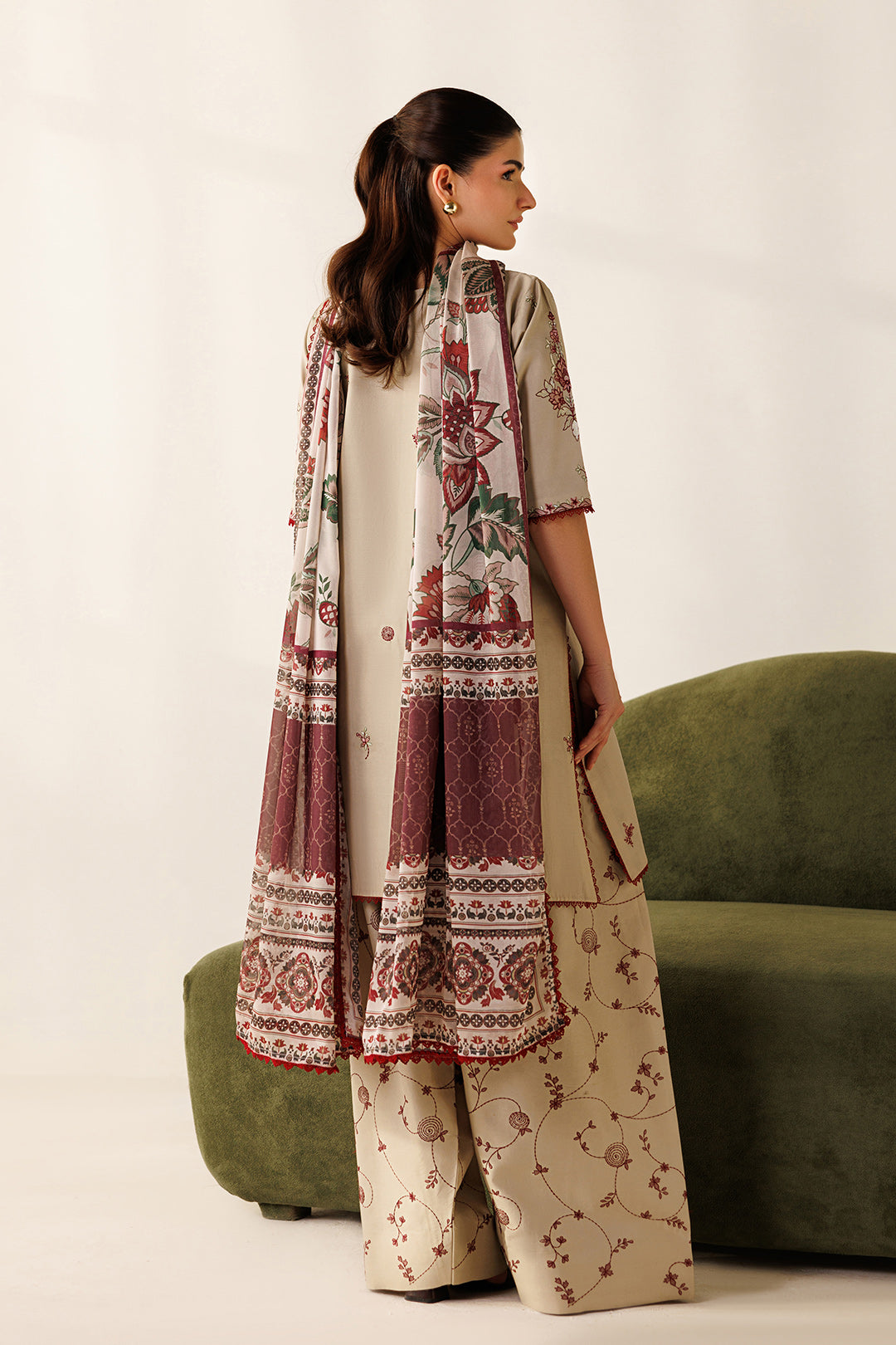 Mistfall by Panache Apparel RTW Embroidered Cotton 3 Piece Suit liora Eid Collection