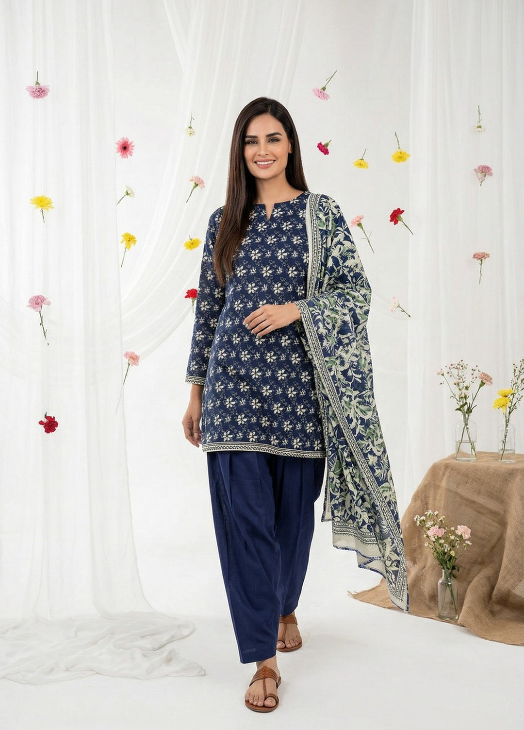 Salina by Regalia Textiles Unstitched Digital Printed Lawn 3 Piece Suit RG26ULSP D8 - Casual Collection