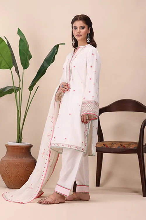 La Elise Women RTW Embroidered Khaddi Net 3 Piece Suit 0001404 Muge - Casual Collection