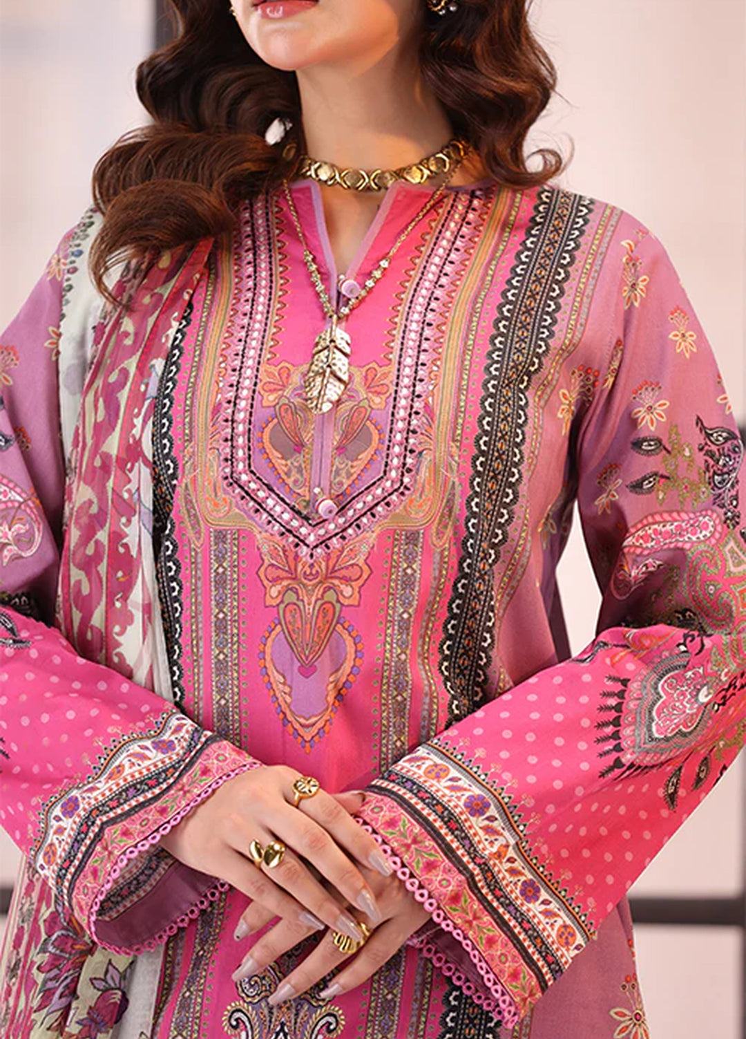 La Elise Women Unstitched Embroidered Lawn 3 Piece Suit 0001201 Cairo - Casual Collection