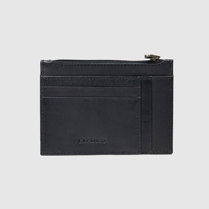 Lafanzo Unisex Leather Regal Zip Card Case Black - Accessories Collection