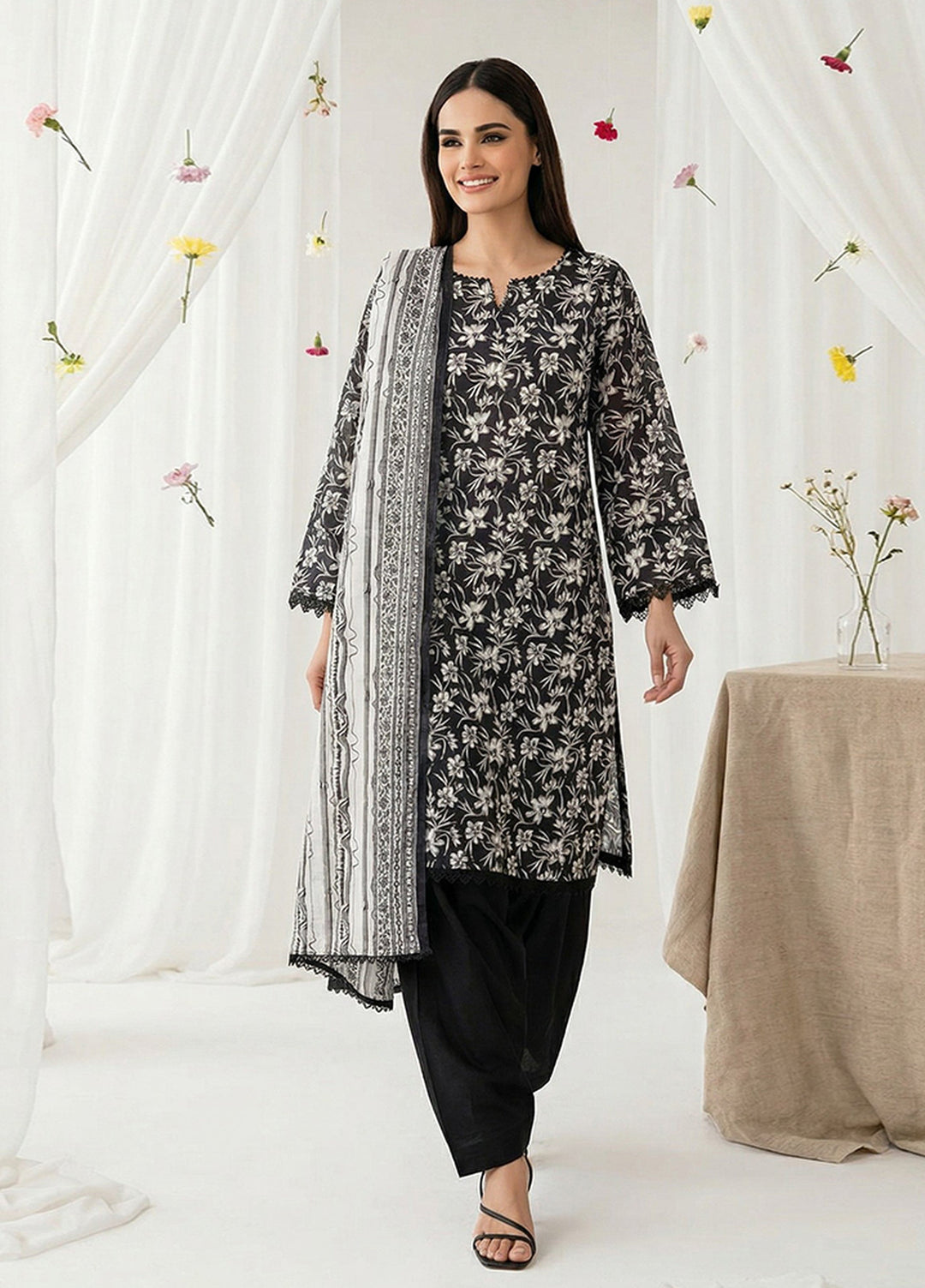Salina by Regalia Textiles Unstitched Digital Printed Lawn 3 Piece Suit RG26ULSP D9 - Casual Collection