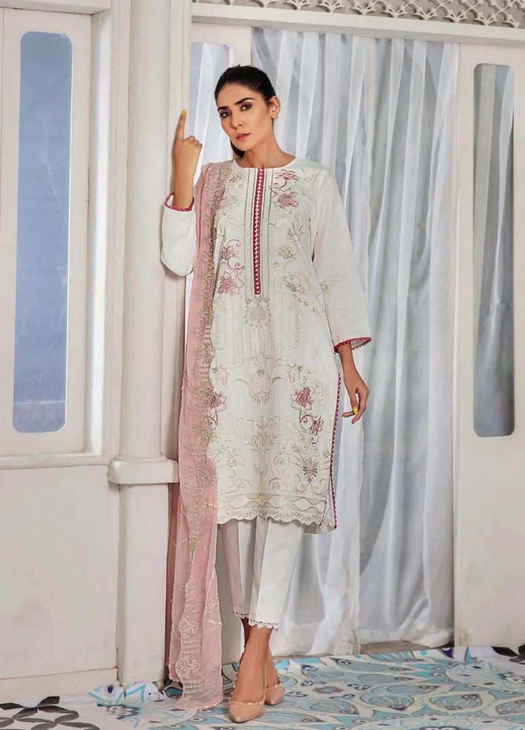 Noir By Humdum Embroidered Linen Suits Unstitched 3 Piece HD22N D-02 - Winter Collection