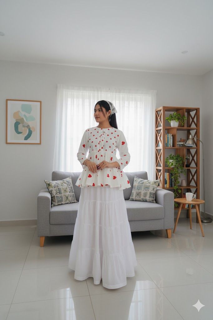 Urban Cut RTW Solids Cotton 1 Piece White Maxi 2 Casual Collection
