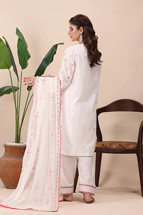 La Elise Women RTW Embroidered Khaddi Net 3 Piece Suit 0001404 Muge - Casual Collection
