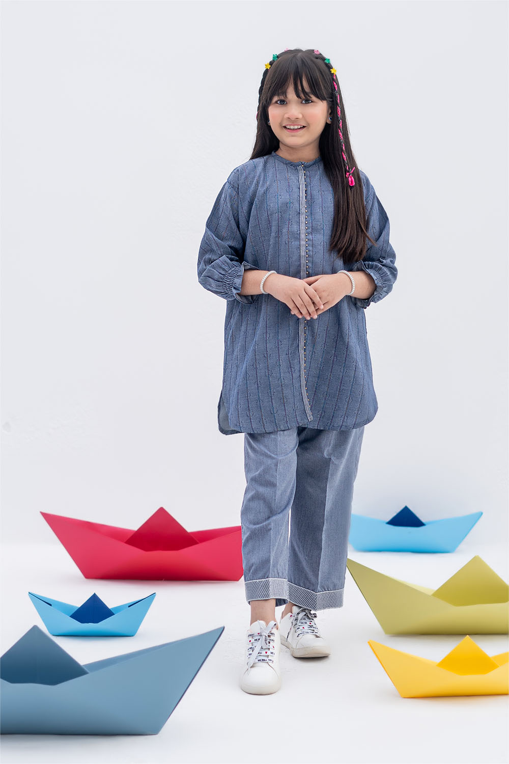 Senorita Kids RTW Blue Casual 2 Piece Suit Denim  KAC-02389 - Winter Collection