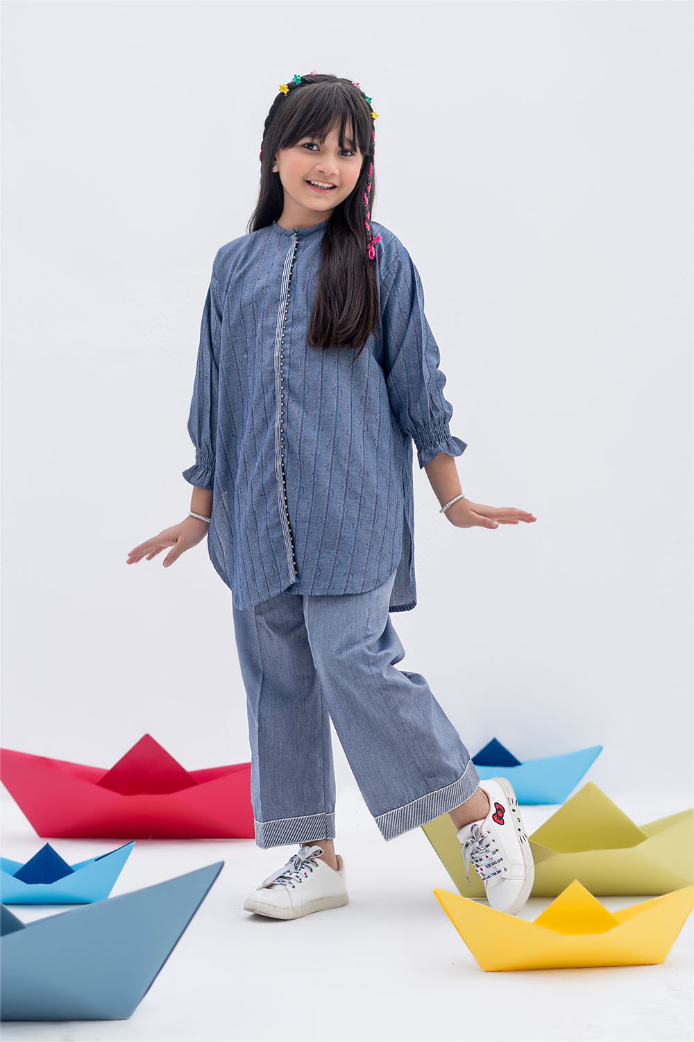 Senorita Kids RTW Blue Casual 2 Piece Suit Denim  KAC-02389 - Winter Collection