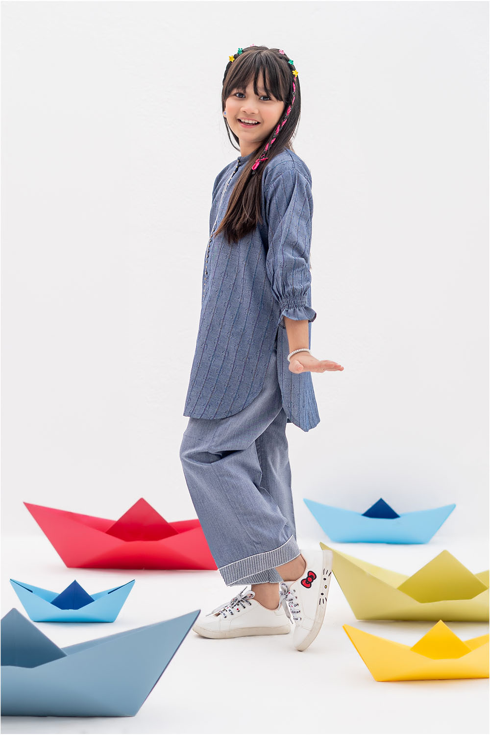 Senorita Kids RTW Blue Casual 2 Piece Suit Denim  KAC-02389 - Winter Collection