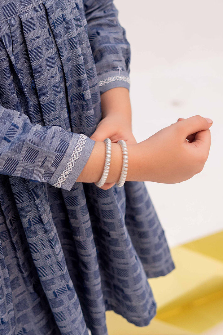 Senorita Kids RTW Blue Casual 2 Piece Suit Denim Jacquard KAC-02458 - Winter Collection