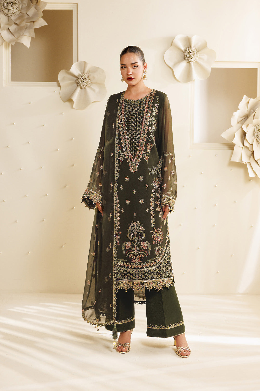 Sireine by Alizeh Fashion Unstitched Embroidered Chiffon 3 Piece Suit AF26UCS AF-CH-2295-SOREL - Festive Collection