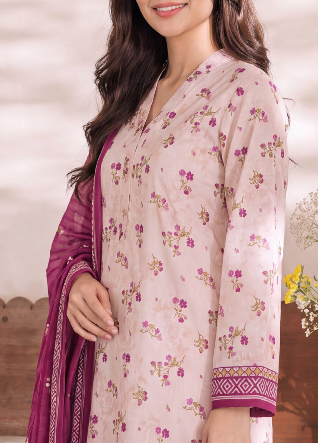 VS Textiles Unstitched Printed Lawn 3 Piece Suit VS26UL D-01 - Casual Collection