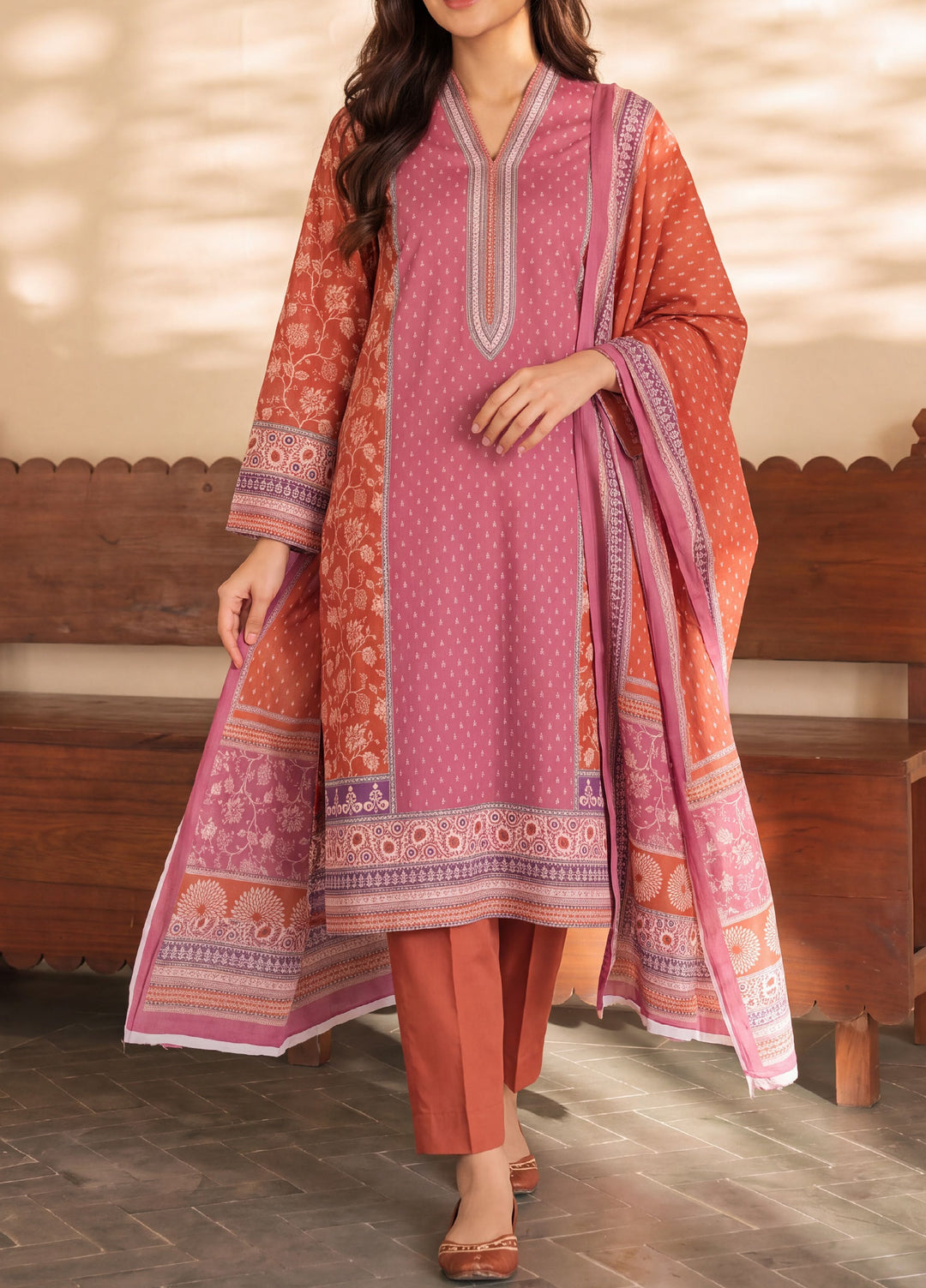 VS Textiles Unstitched Printed Lawn 3 Piece Suit VS26UL D-10 - Casual Collection