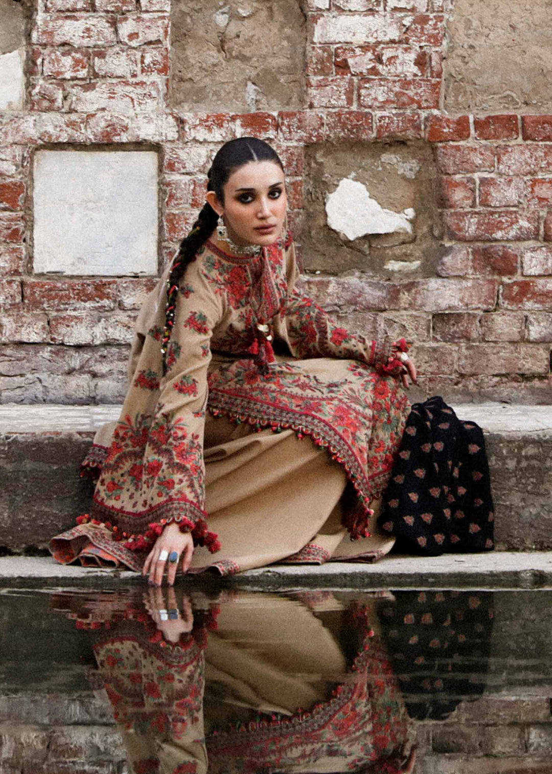 Hussain Rehar Embroidered Karandi Suits Unstitched 3 Piece HRR23KW Sahara - Winter Collection