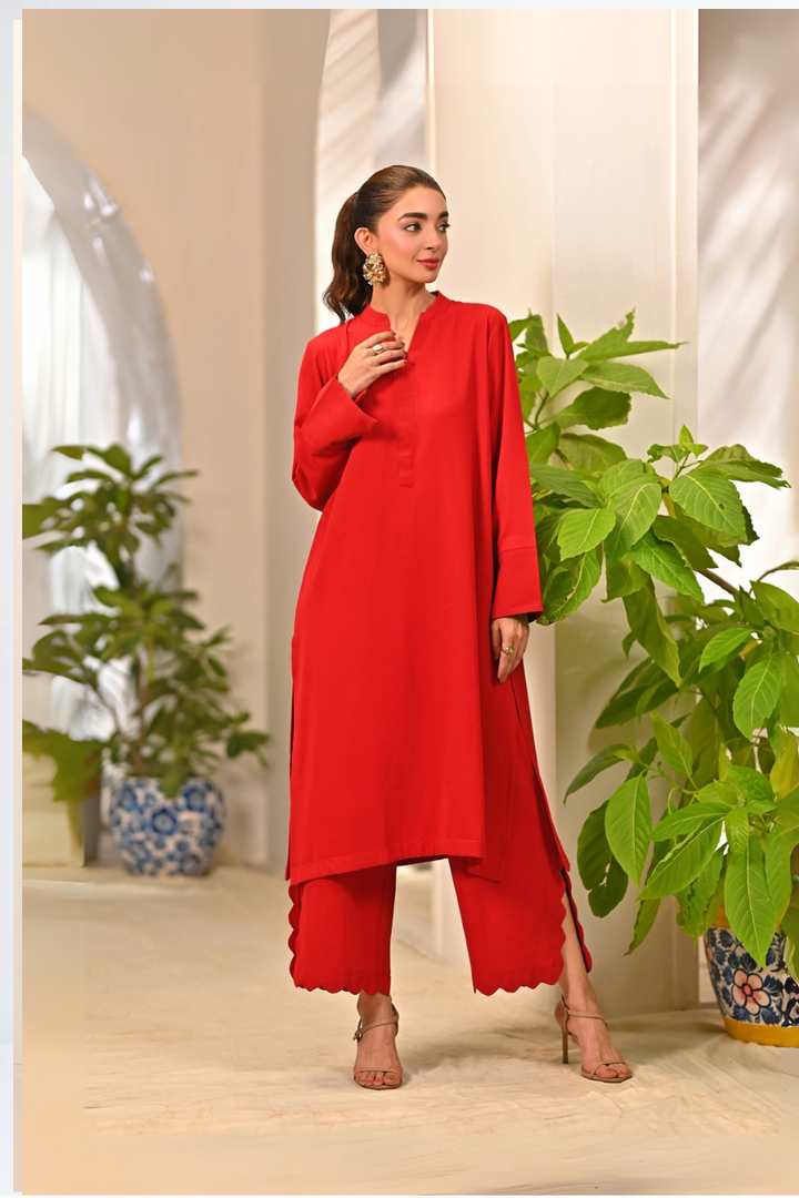 Dhaga Women Pret Solids 2 Piece Premium textured crepe Fabric Sadie SS25DSD405 - Summer Collection