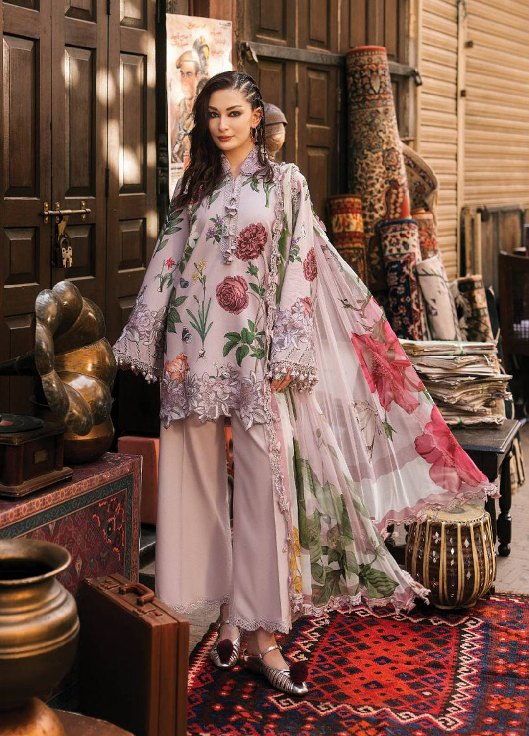 M Prints by Maria B Unstitched Printed Cambric 3 Piece Suit MB26UPC 9A - Casual Collection