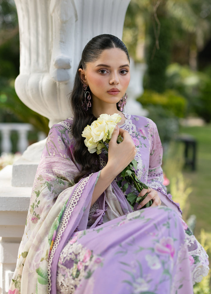 Signature by Elaf Unstitched Embroidered Lawn 3 Piece Suit EL26USLE Bianca ESG-1B - Eid Collection