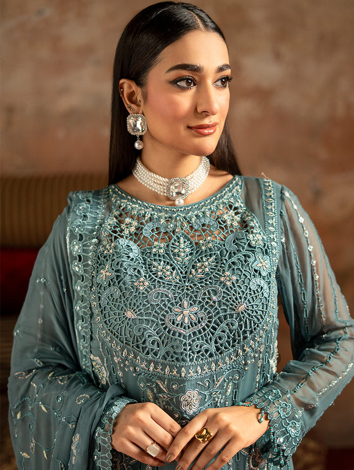 Zebtan Women Unstitched Embroidered Chiffon 3 Piece Suit ZQ-07 Festive Collection